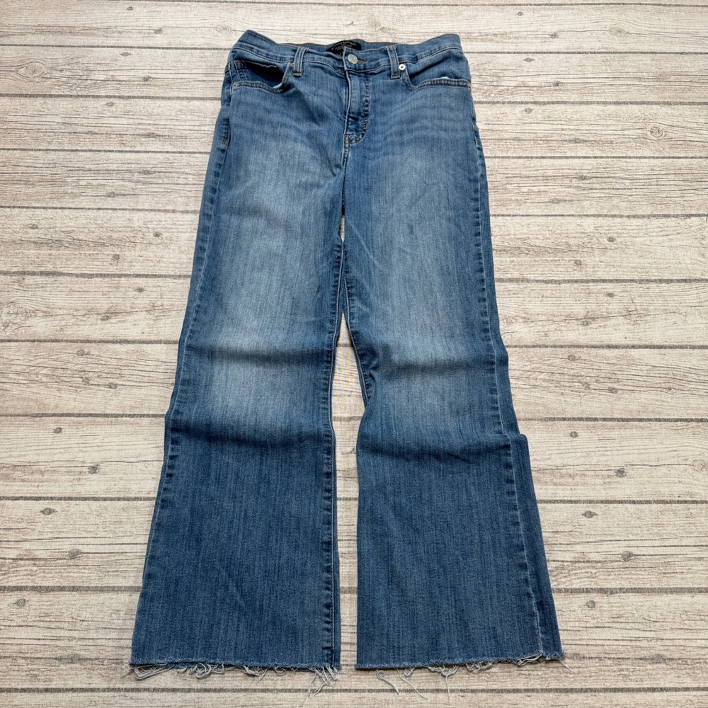 Y2K Baggy Jeans Women's 27/4 Blue Denim Wide Leg High Rise Whiskered Distressed
